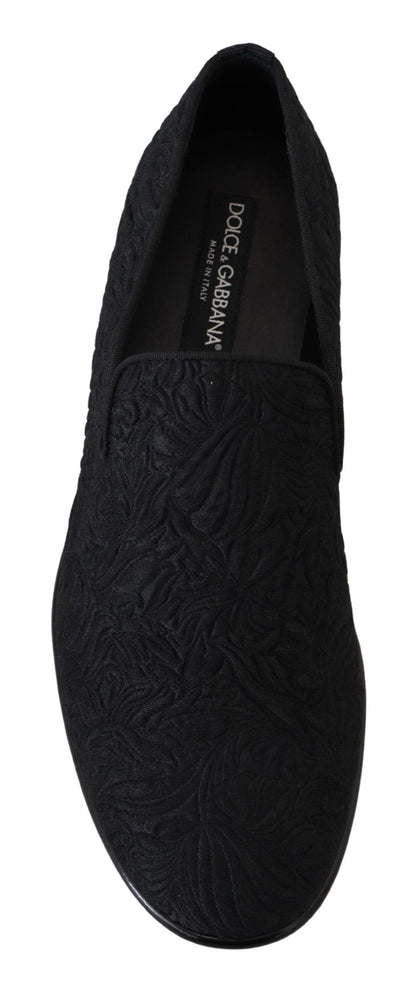 Zapatos Mocansines Dolce & Gabbana de Jacquard Floral Negro