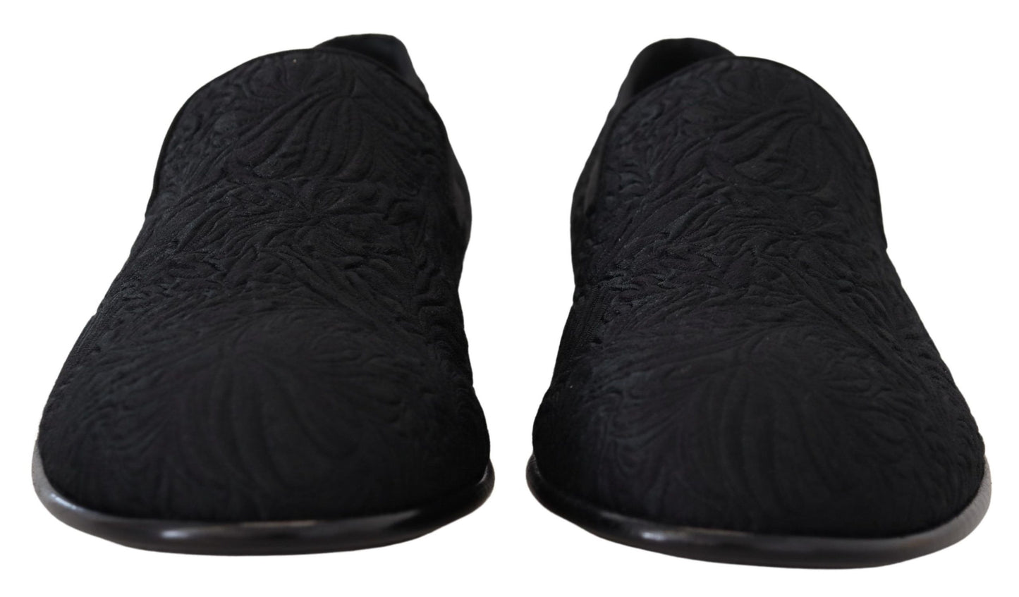Zapatos Mocansines Dolce & Gabbana de Jacquard Floral Negro