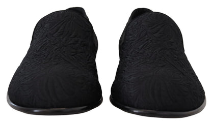 Zapatos Mocansines Dolce & Gabbana de Jacquard Floral Negro