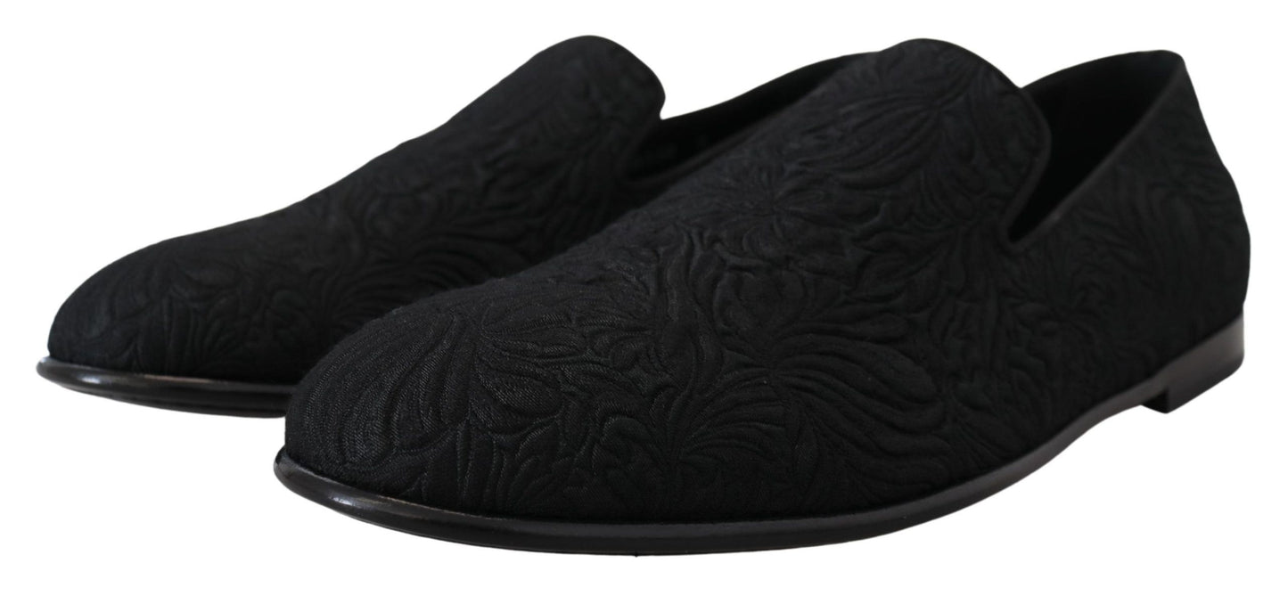 Zapatos Mocansines Dolce & Gabbana de Jacquard Floral Negro