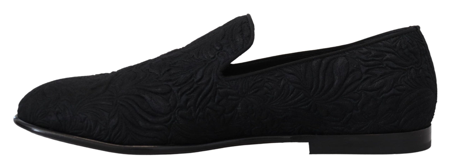 Zapatos Mocansines Dolce & Gabbana de Jacquard Floral Negro