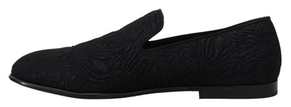 Zapatos Mocansines Dolce & Gabbana de Jacquard Floral Negro