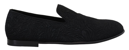 Zapatos Mocansines Dolce & Gabbana de Jacquard Floral Negro