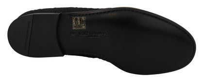 Zapatos Mocansines Dolce & Gabbana de Jacquard Floral Negro