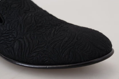 Zapatos Mocansines Dolce & Gabbana de Jacquard Floral Negro
