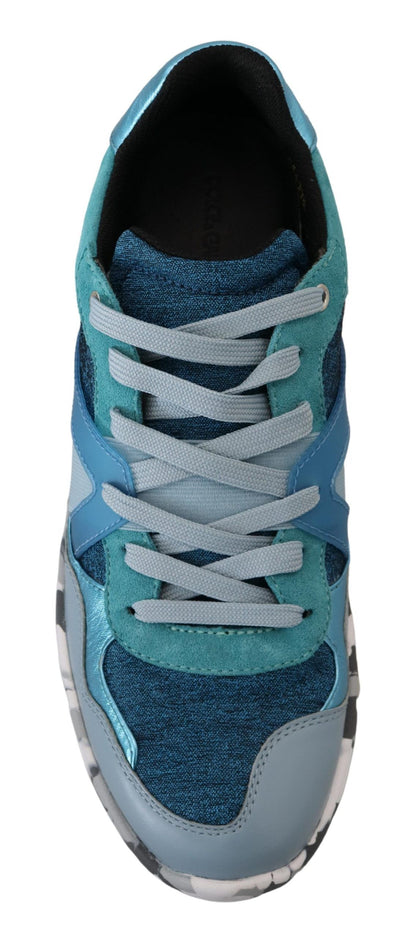 Zapatillas bajas deportivas de piel azul grisáceo Dolce & Gabbana