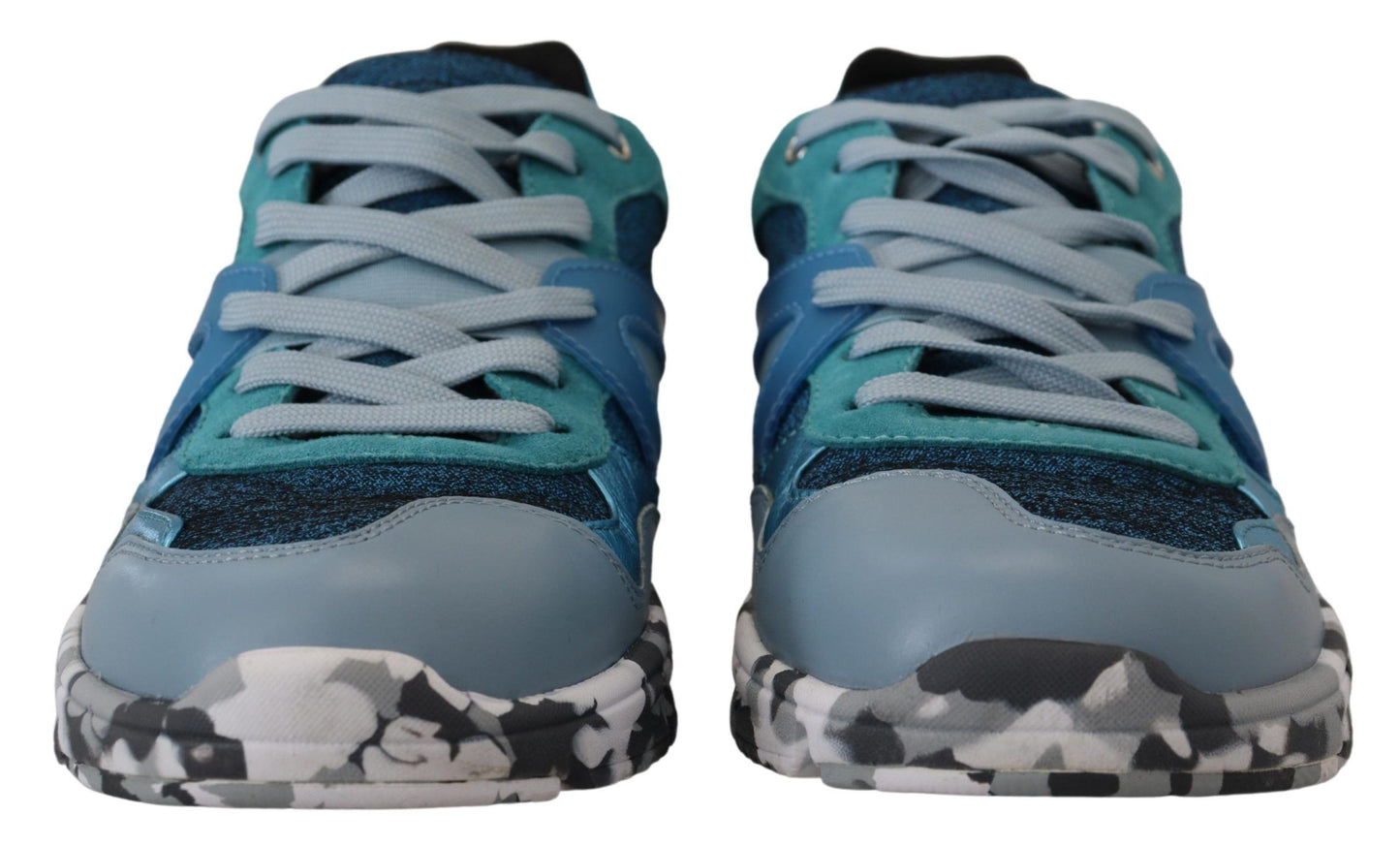 Zapatillas bajas deportivas de piel azul grisáceo Dolce & Gabbana