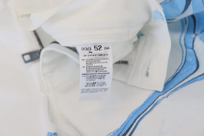 Dolce & Gabbana Vaqueros Elásticos Blancos Azul Denim de Algodón Ajustados