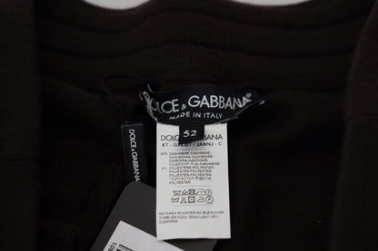 Dolce & Gabbana Pantalones Marrones de Cachemira con Cordón