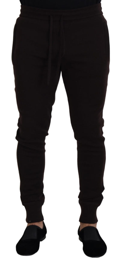 Dolce & Gabbana Pantalones Marrones de Cachemira con Cordón
