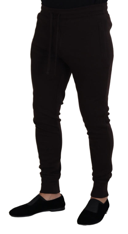 Dolce & Gabbana Pantalones Marrones de Cachemira con Cordón
