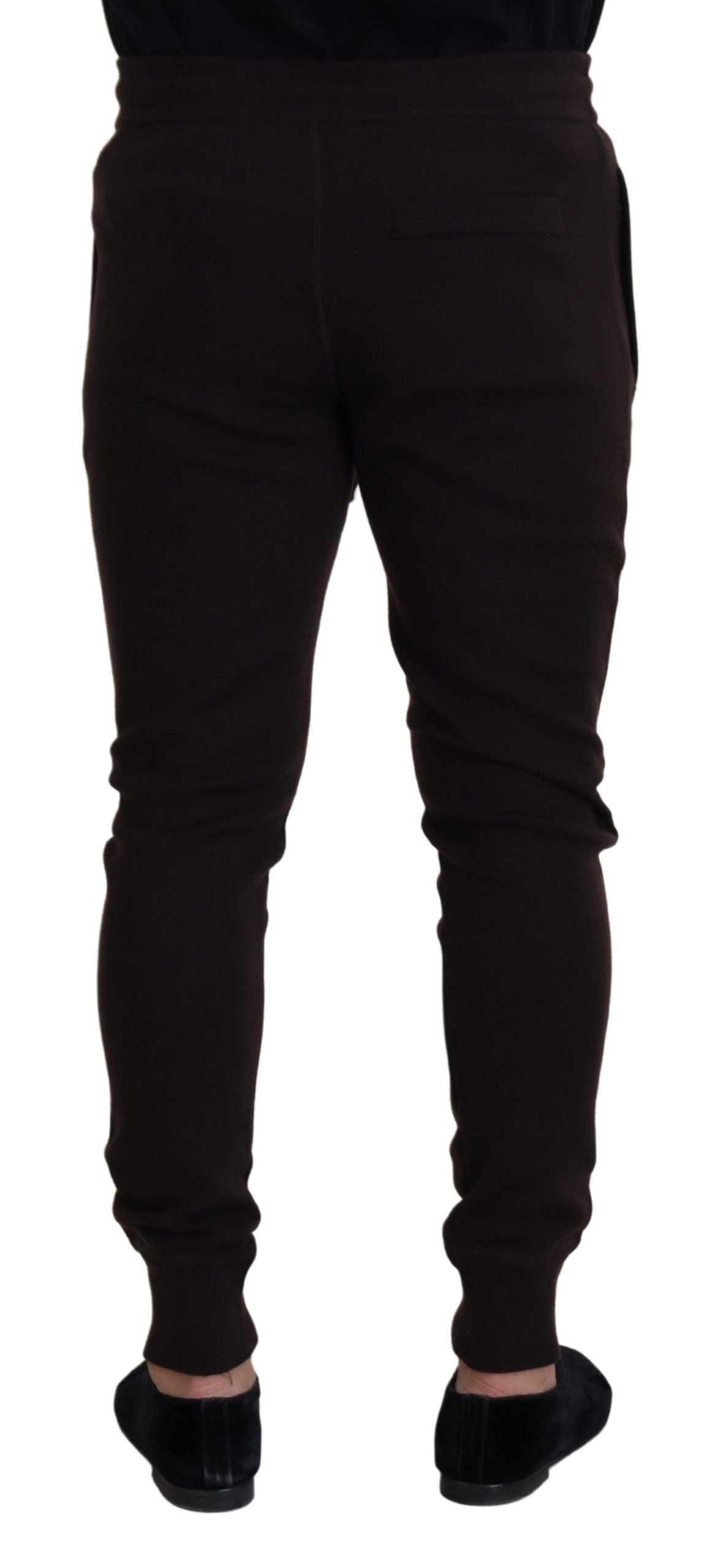 Dolce & Gabbana Pantalones Marrones de Cachemira con Cordón