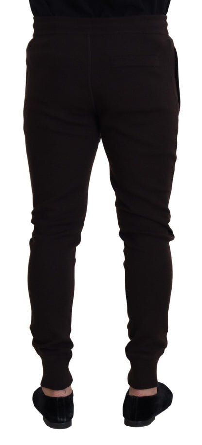 Dolce & Gabbana Pantalones Marrones de Cachemira con Cordón