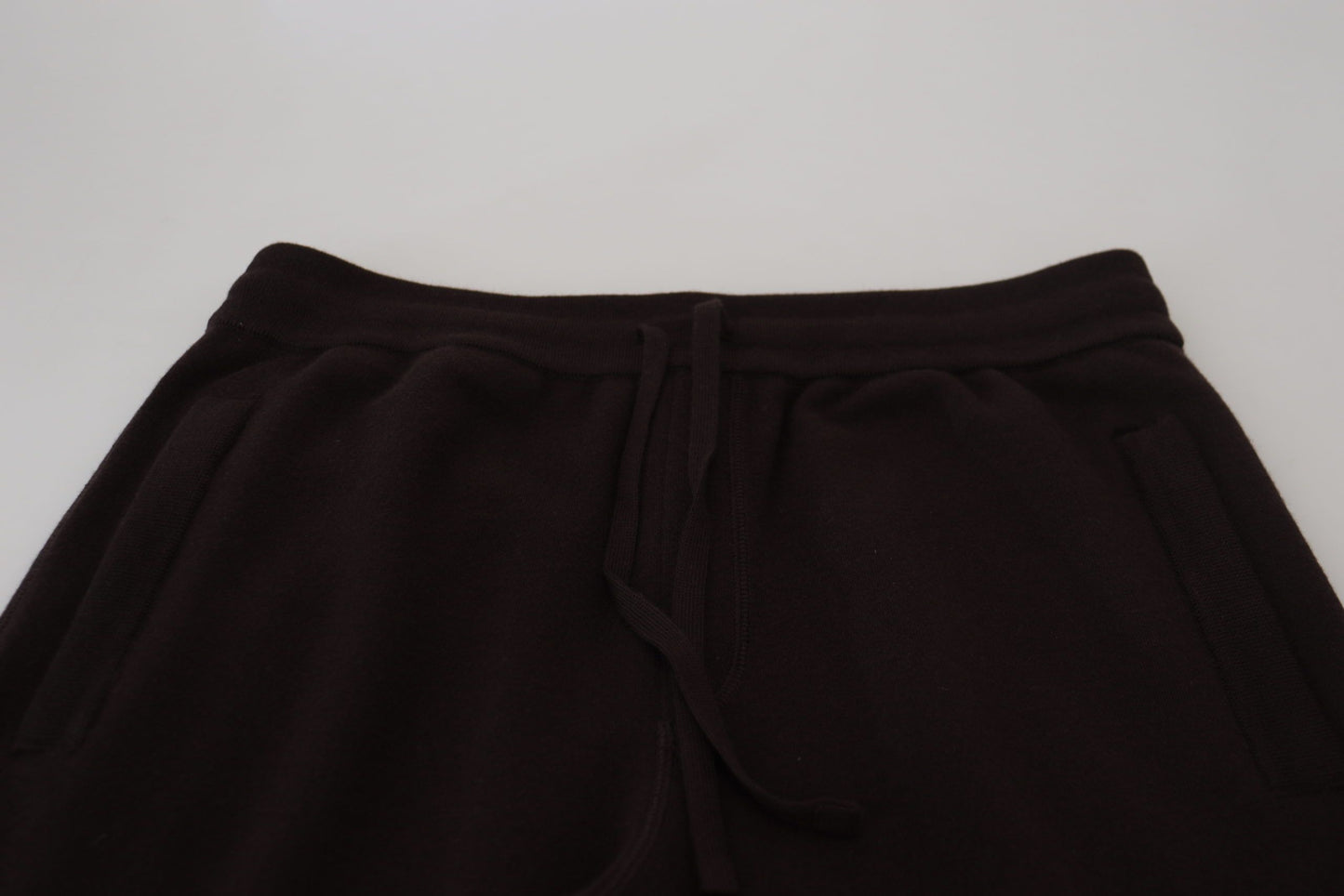 Dolce & Gabbana Pantalones Marrones de Cachemira con Cordón