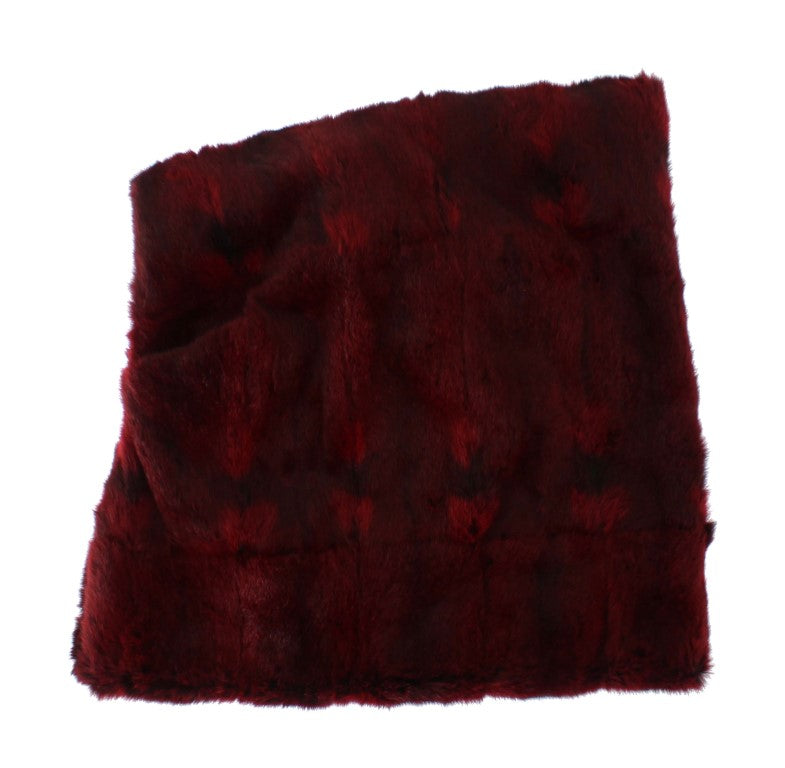 Gorro bufanda de ganchillo de piel de hámster burdeos de Dolce & Gabbana
