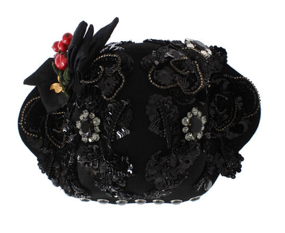 Dolce & Gabbana Broche de Cerezas Negras de Cristal y Oro para Sombrero
