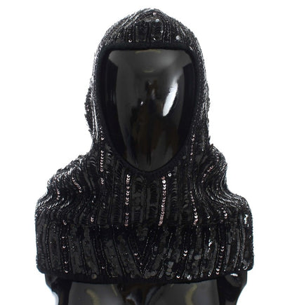 Gorro bufanda de punto negro con lentejuelas de Dolce & Gabbana