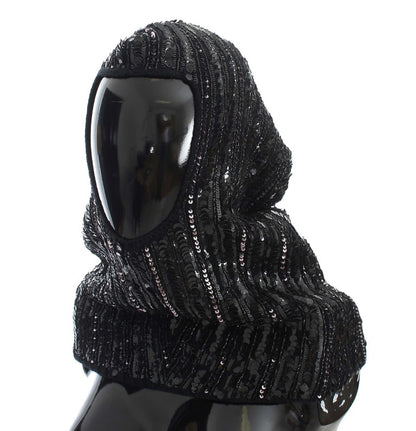 Gorro bufanda de punto negro con lentejuelas de Dolce & Gabbana