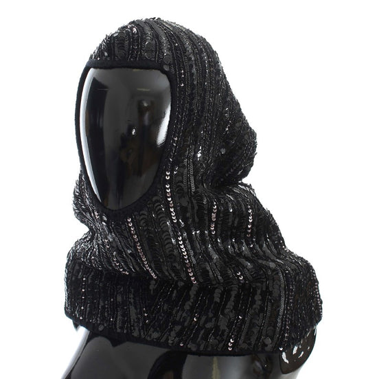 Gorro bufanda de punto negro con lentejuelas de Dolce & Gabbana