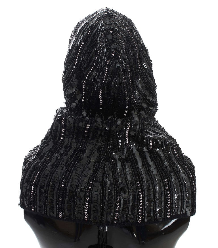 Gorro bufanda de punto negro con lentejuelas de Dolce & Gabbana