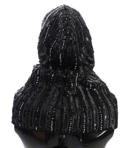 Gorro bufanda de punto negro con lentejuelas de Dolce & Gabbana