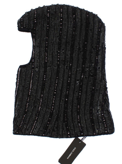 Gorro bufanda de punto negro con lentejuelas de Dolce & Gabbana