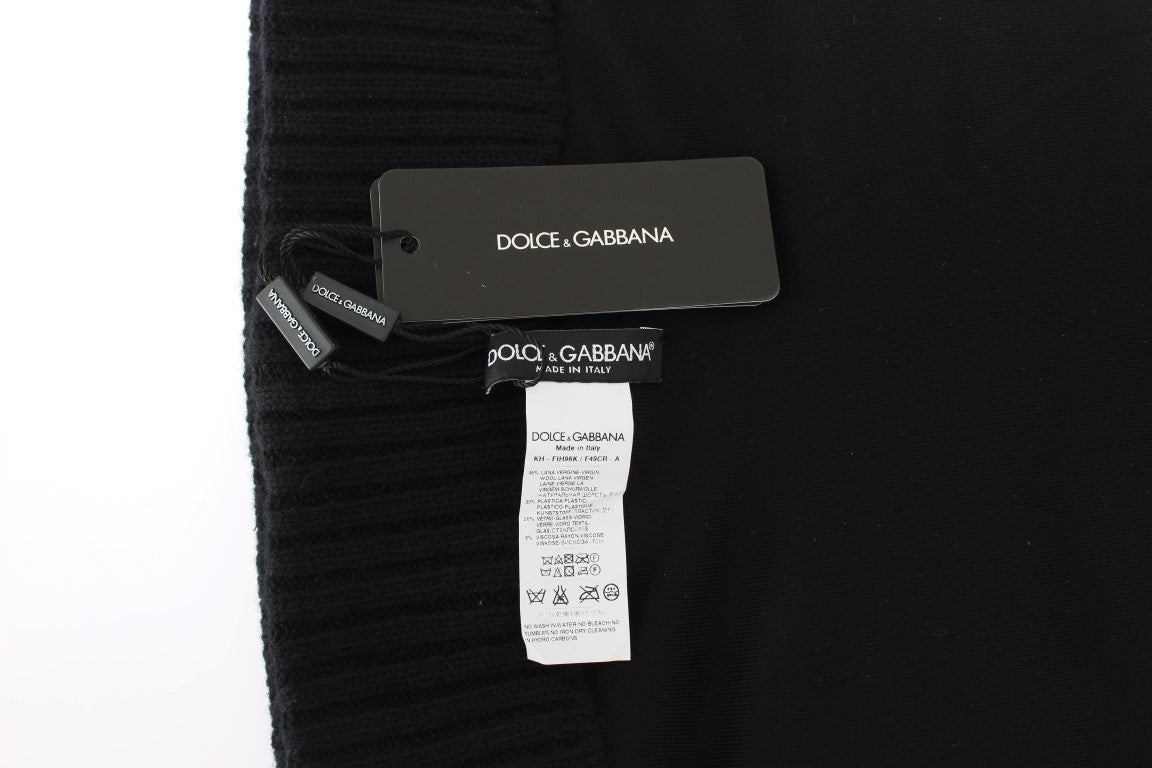 Gorro bufanda de punto negro con lentejuelas de Dolce & Gabbana