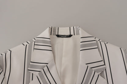 Blazer cruzado de algodón con rayas blancas de Dolce & Gabbana