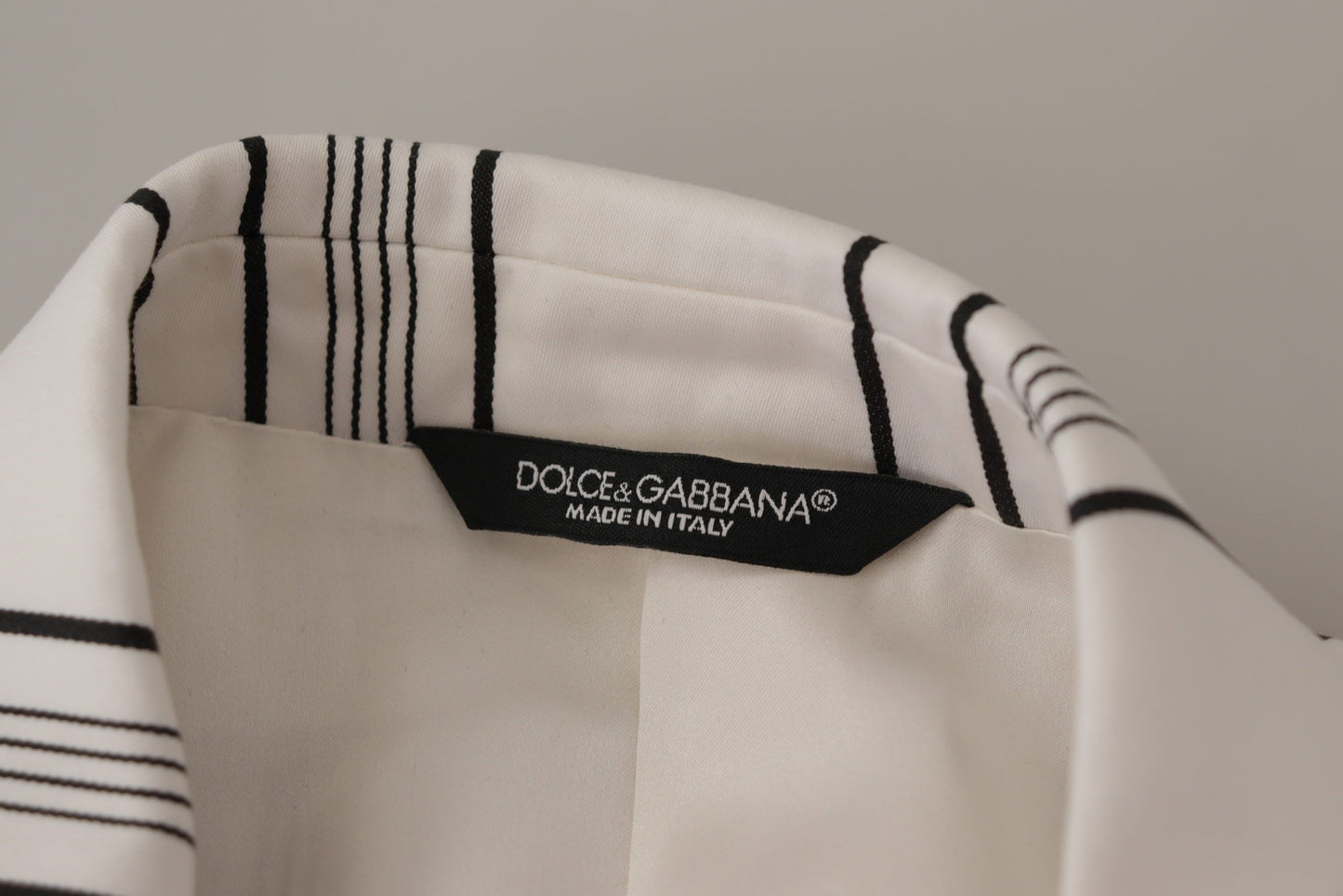 Blazer cruzado de algodón con rayas blancas de Dolce & Gabbana