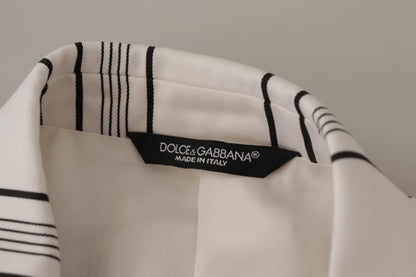 Blazer cruzado de algodón con rayas blancas de Dolce & Gabbana