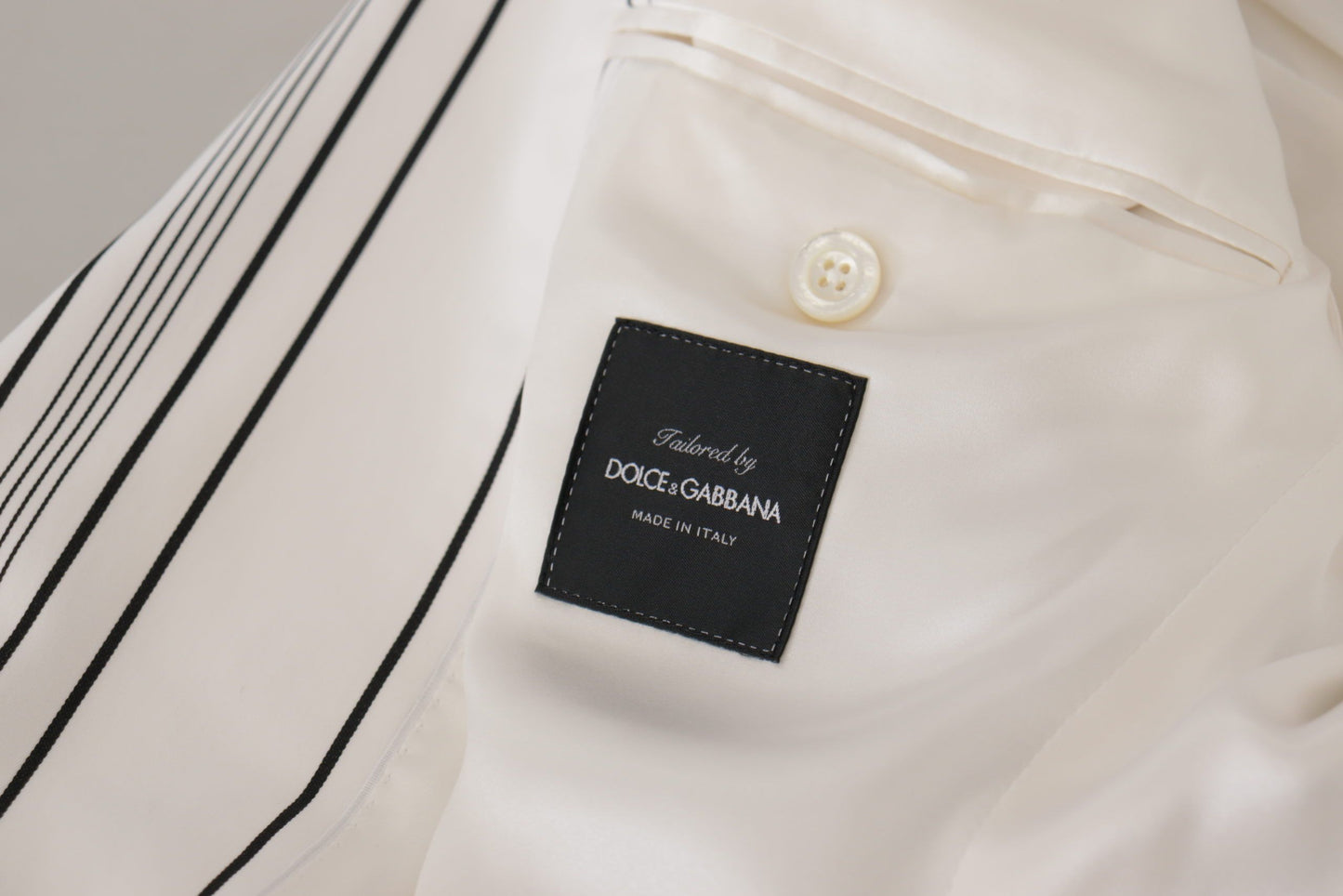 Blazer cruzado de algodón con rayas blancas de Dolce & Gabbana