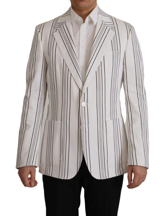 Blazer cruzado de algodón con rayas blancas de Dolce & Gabbana
