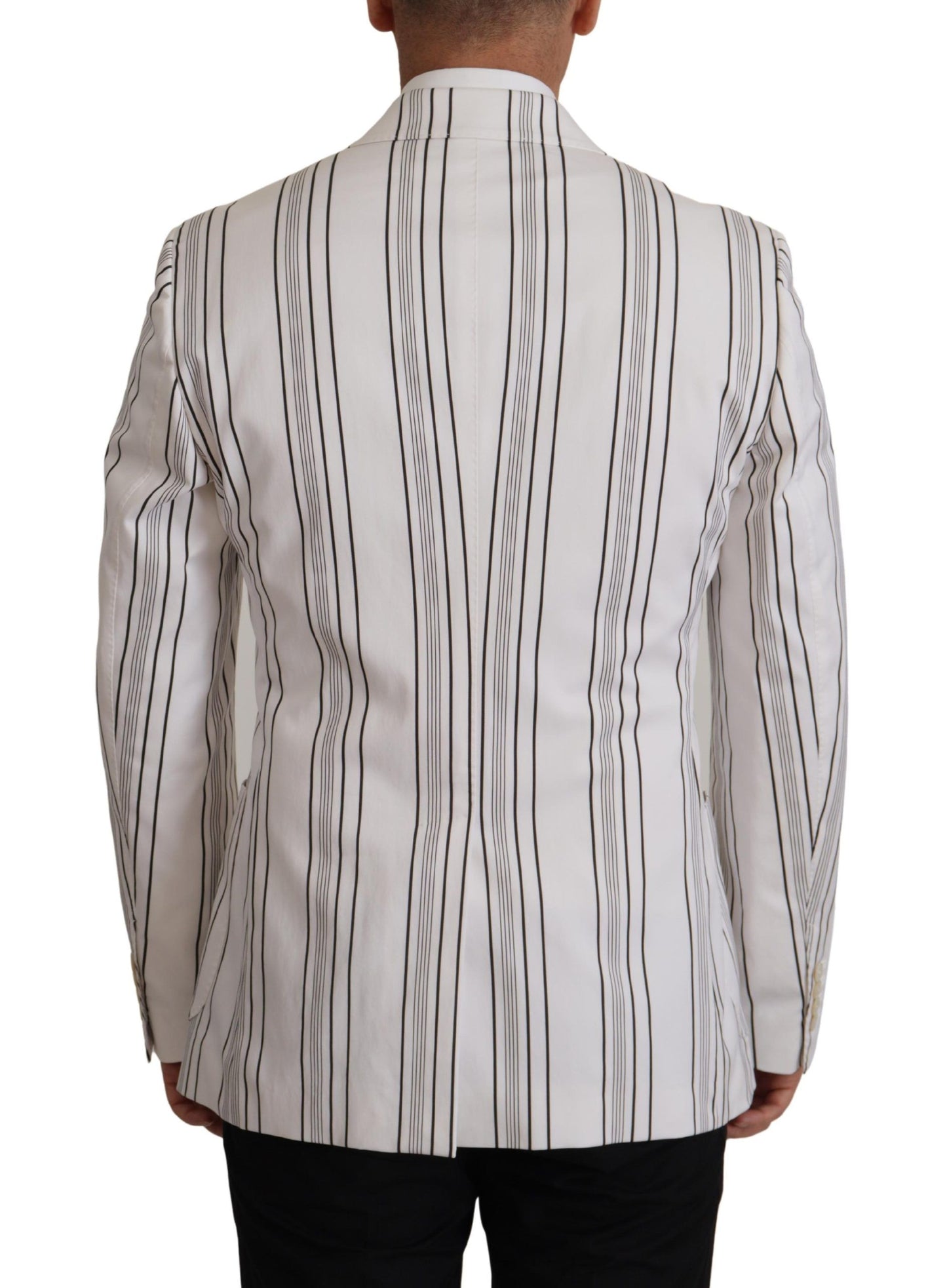 Blazer cruzado de algodón con rayas blancas de Dolce & Gabbana