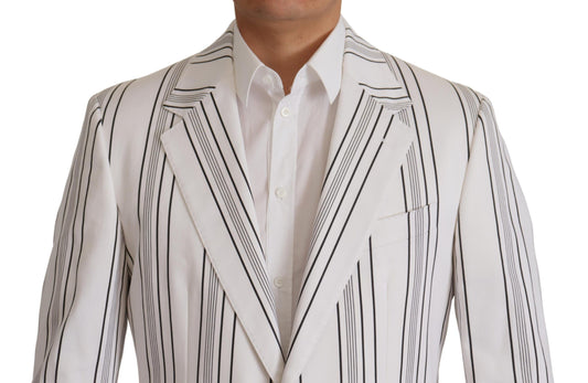 Blazer cruzado de algodón con rayas blancas de Dolce & Gabbana