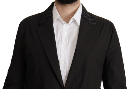 Chaqueta Blazer de Algodón Negro Cruzado de Dolce & Gabbana