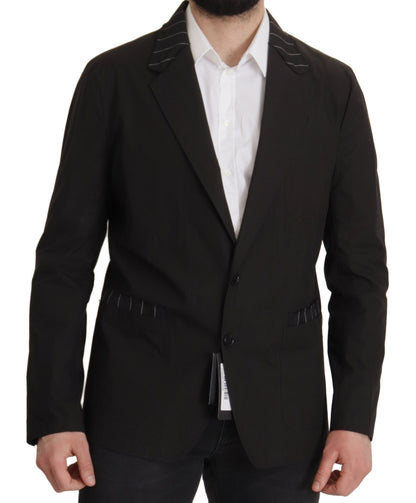 Chaqueta Blazer de Algodón Negro Cruzado de Dolce & Gabbana