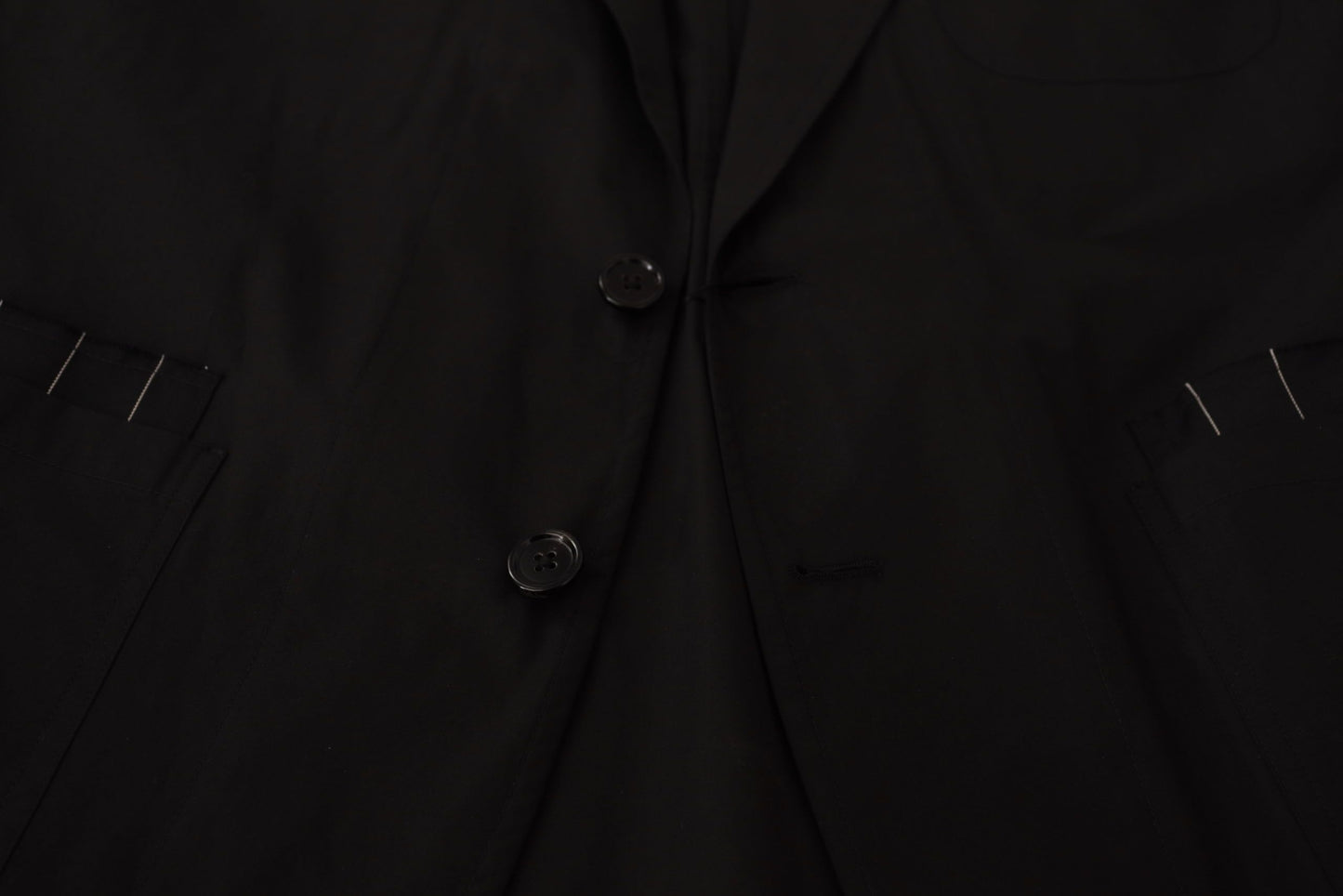 Chaqueta Blazer de Algodón Negro Cruzado de Dolce & Gabbana