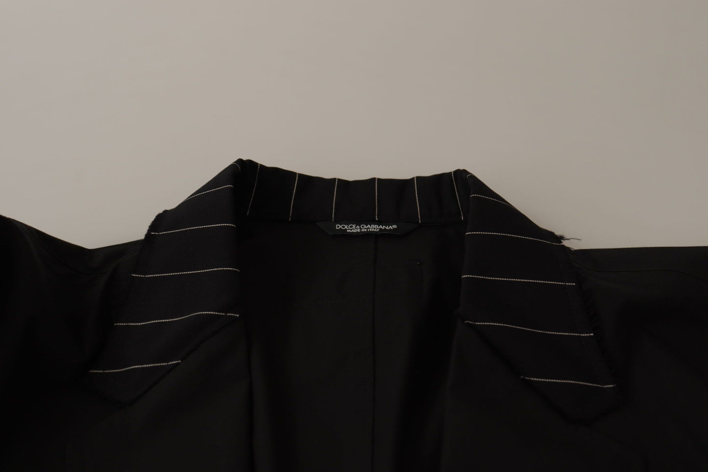Chaqueta Blazer de Algodón Negro Cruzado de Dolce & Gabbana