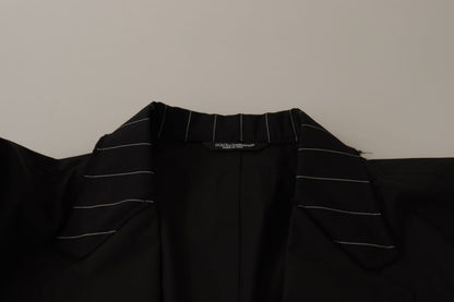 Chaqueta Blazer de Algodón Negro Cruzado de Dolce & Gabbana