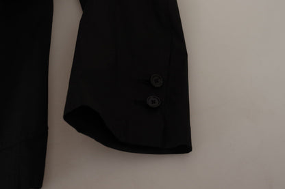 Chaqueta Blazer de Algodón Negro Cruzado de Dolce & Gabbana
