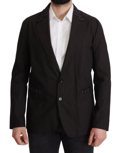 Chaqueta Blazer de Algodón Negro Cruzado de Dolce & Gabbana