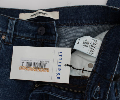 Ermanno Scervino Jeans Ajustados de Mezcla de Algodón Lavado Azul