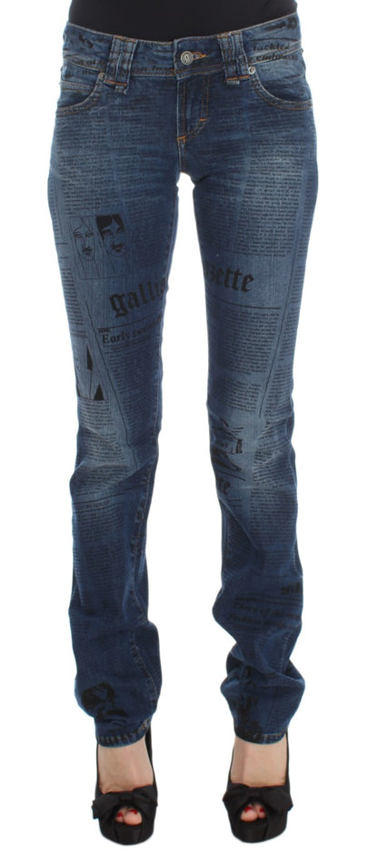 John Galliano Jeans Bootcut de Corte Ajustado de Mezcla de Algodón Azul Lavado