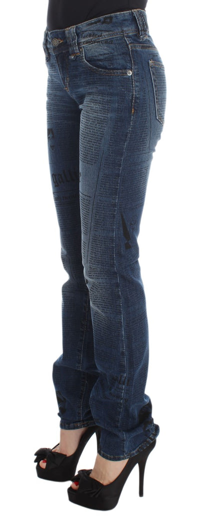 John Galliano Jeans Bootcut de Corte Ajustado de Mezcla de Algodón Azul Lavado