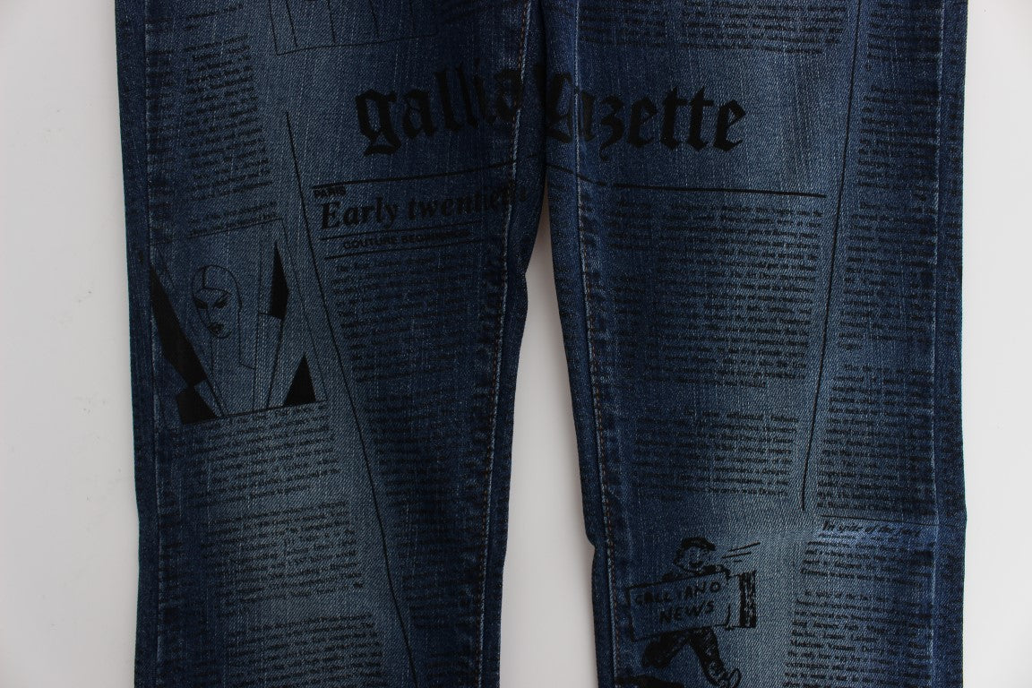 John Galliano Jeans Bootcut de Corte Ajustado de Mezcla de Algodón Azul Lavado