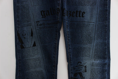 John Galliano Jeans Bootcut de Corte Ajustado de Mezcla de Algodón Azul Lavado