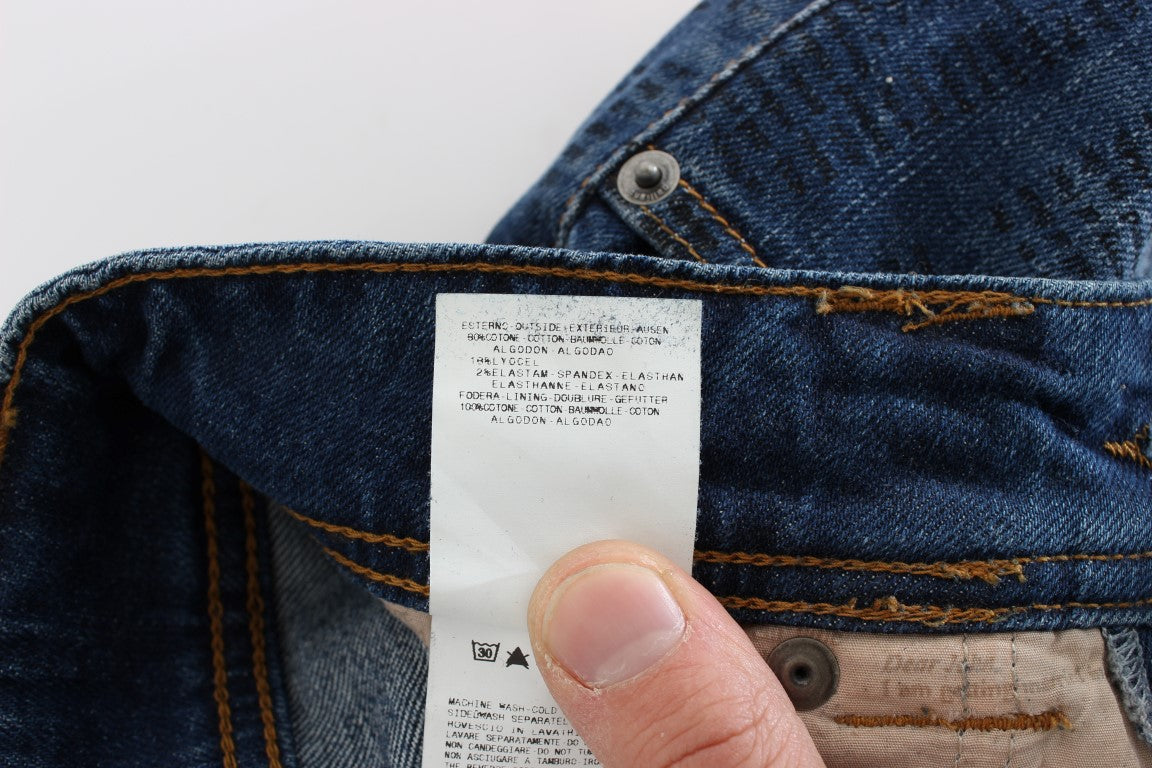 John Galliano Jeans Bootcut de Corte Ajustado de Mezcla de Algodón Azul Lavado