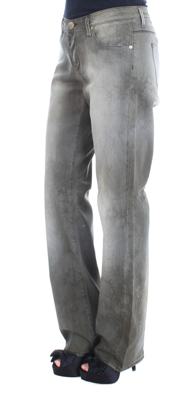 Ermanno Scervino Jeans Boyfriend Gris de Algodón Elástico de Corte Holgado