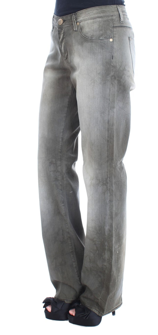 Ermanno Scervino Jeans Boyfriend Gris de Algodón Elástico de Corte Holgado