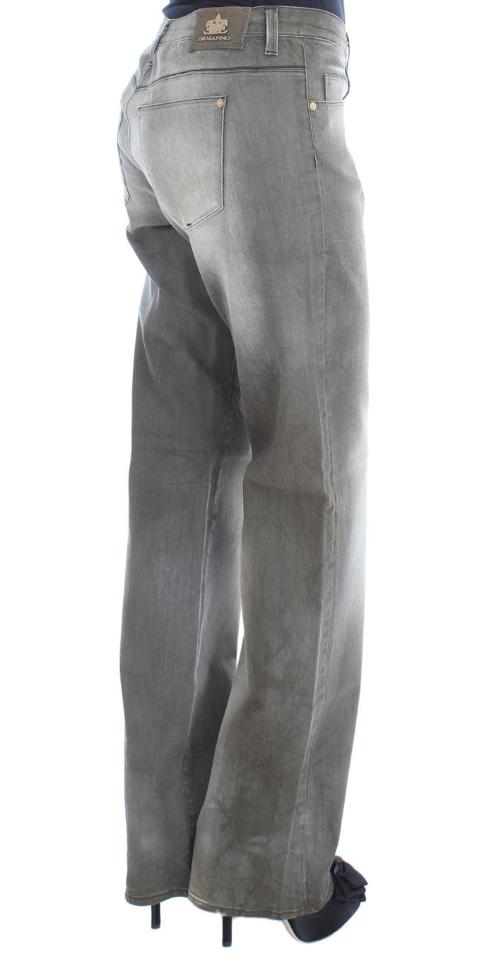 Ermanno Scervino Jeans Boyfriend Gris de Algodón Elástico de Corte Holgado